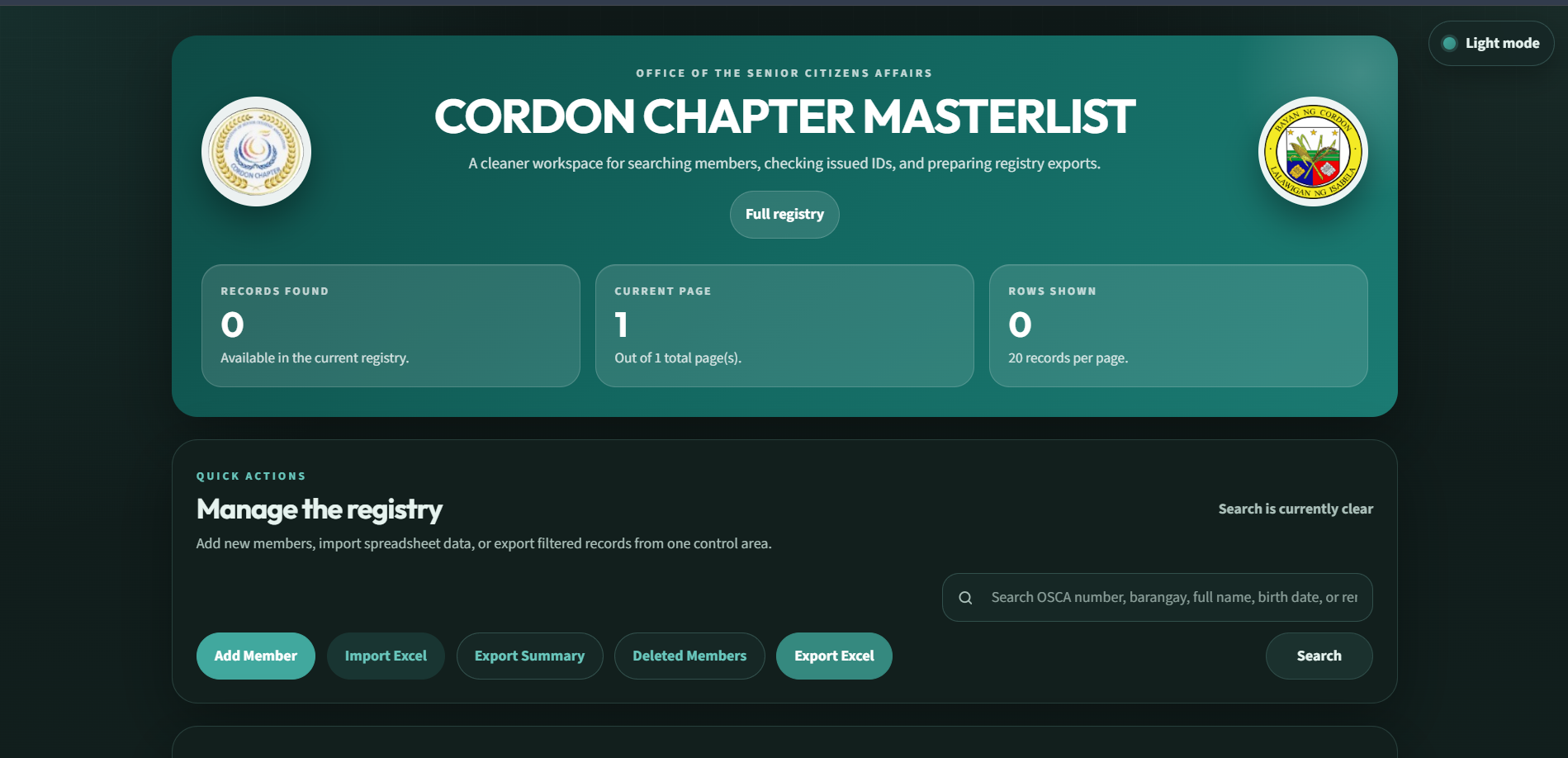 OSCA Msterlist project preview